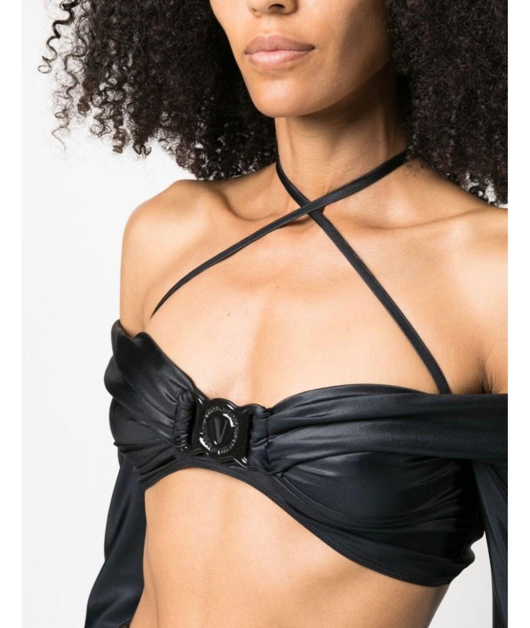 VERSACE JEANS COUTURE Черная полиамидовая блузы, фото 4