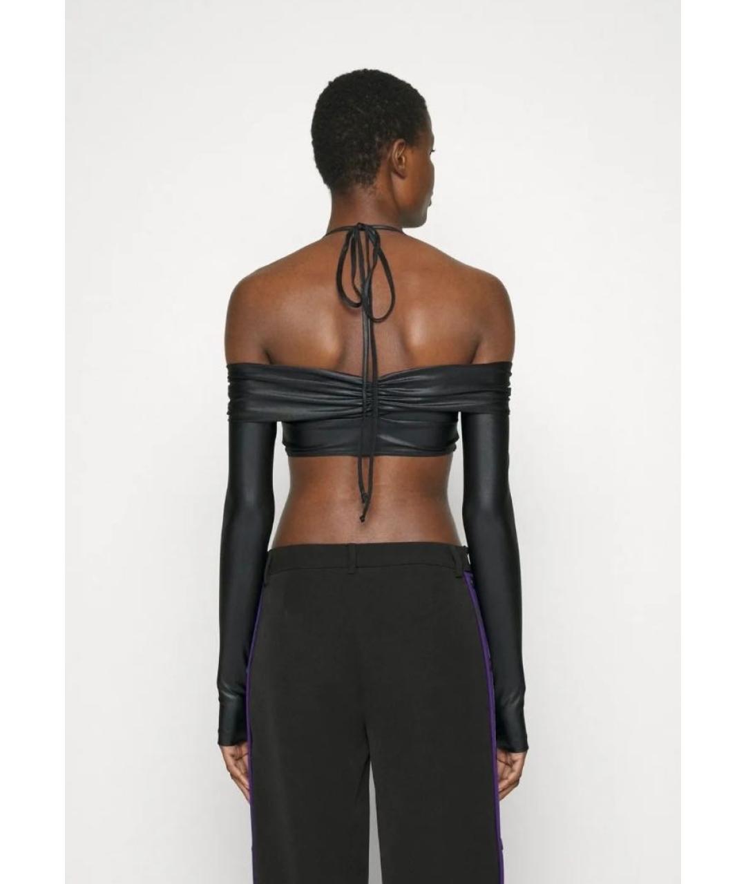 VERSACE JEANS COUTURE Черная полиамидовая блузы, фото 2