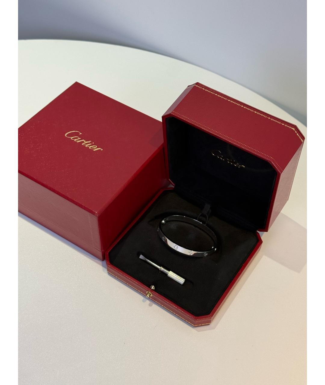 CARTIER Серебрянный браслет из белого золота, фото 3