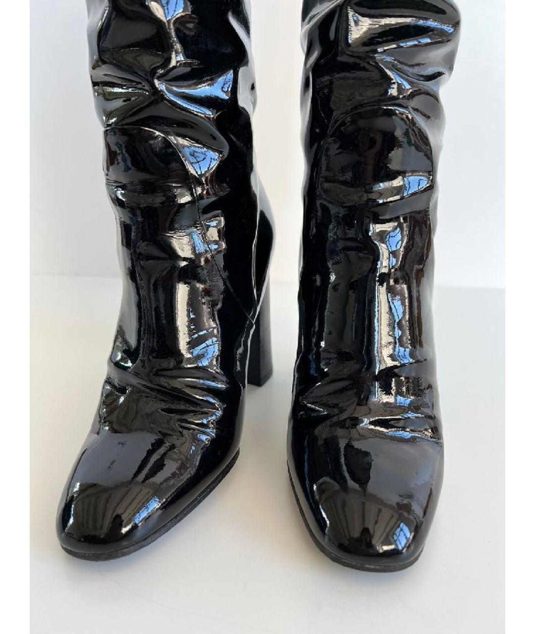 BOTTEGA VENETA Черные сапоги из лакированной кожи, фото 6