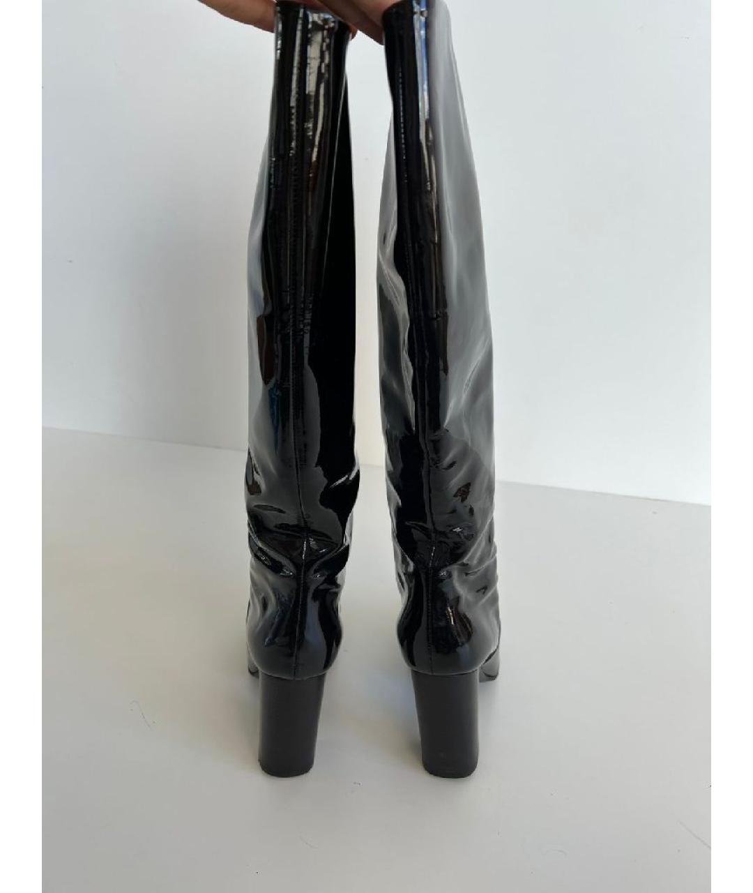 BOTTEGA VENETA Черные сапоги из лакированной кожи, фото 4