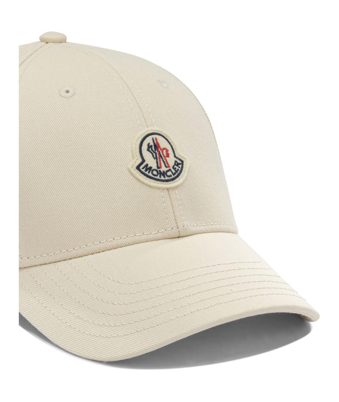 MONCLER Бежевая хлопковая кепка, фото 4