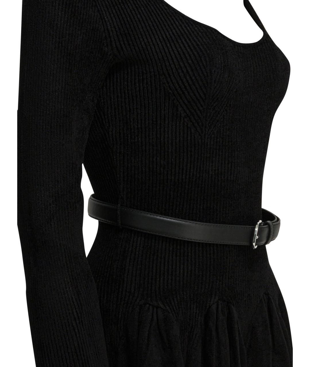 SELF-PORTRAIT Черное вискозное повседневное платье, фото 4