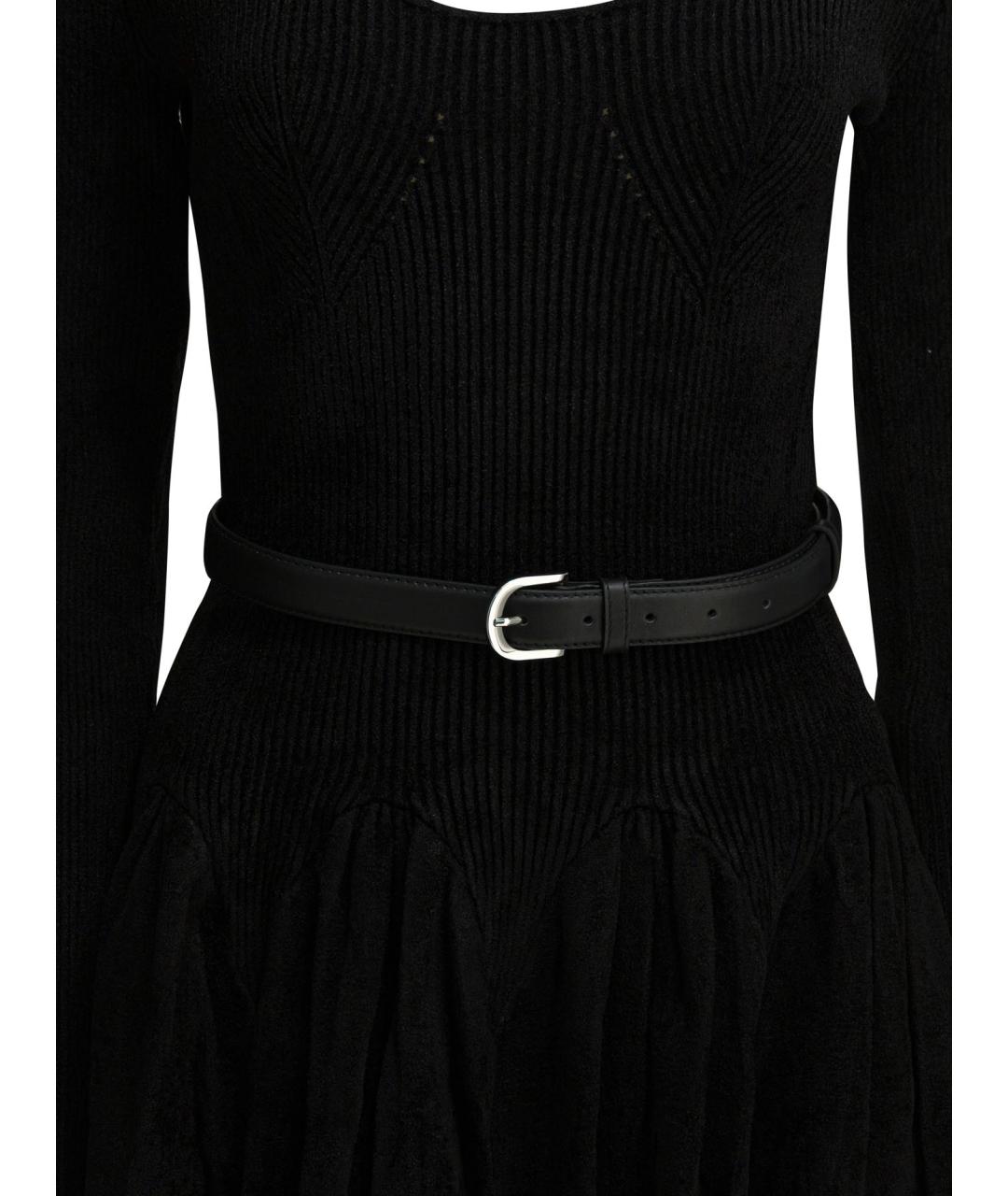 SELF-PORTRAIT Черное вискозное повседневное платье, фото 3