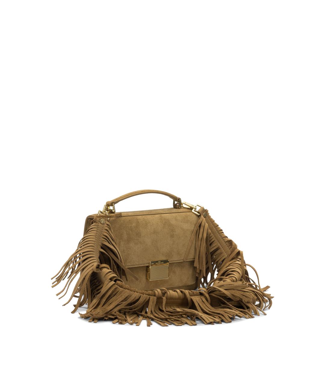 GOLDEN GOOSE DELUXE BRAND Бежевая замшевая сумка с короткими ручками, фото 2