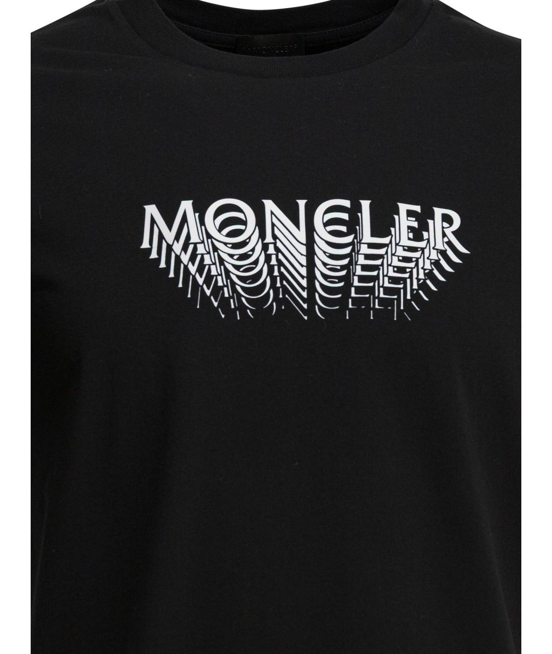 MONCLER Черная хлопковая футболка, фото 3