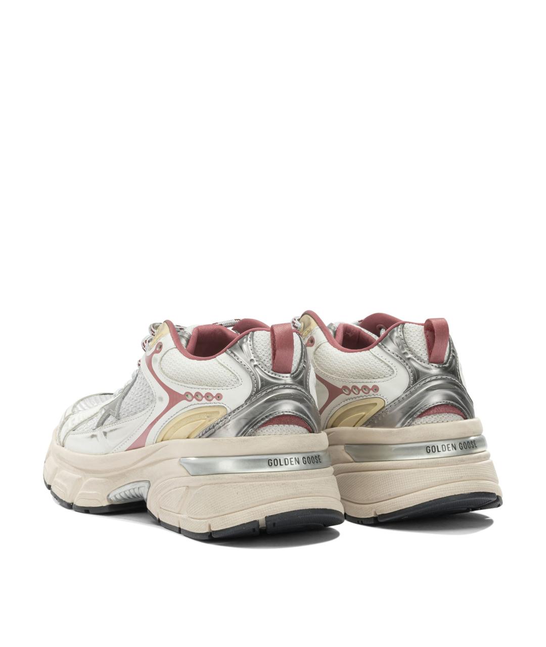 GOLDEN GOOSE DELUXE BRAND Серебряные текстильные кроссовки, фото 4