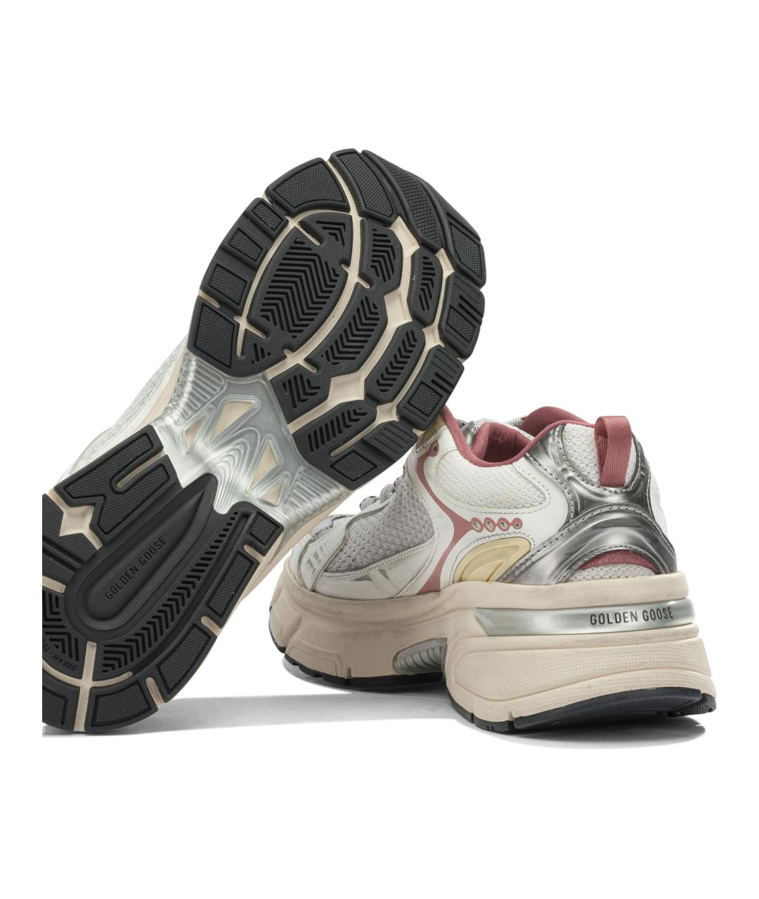 GOLDEN GOOSE DELUXE BRAND Серебряные текстильные кроссовки, фото 5