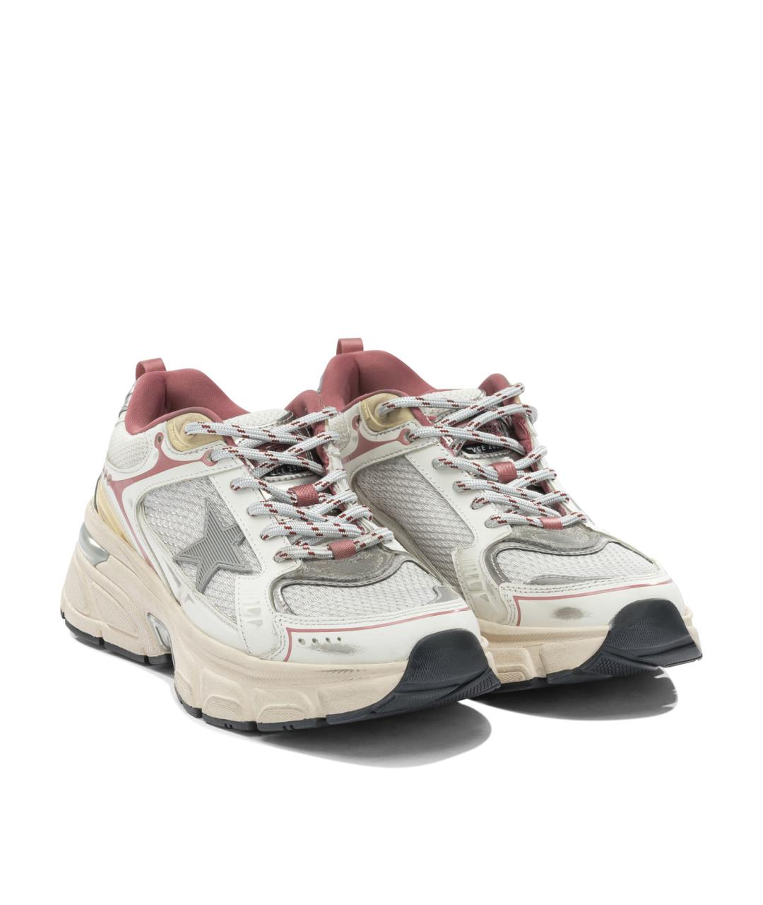 GOLDEN GOOSE DELUXE BRAND Серебряные текстильные кроссовки, фото 2