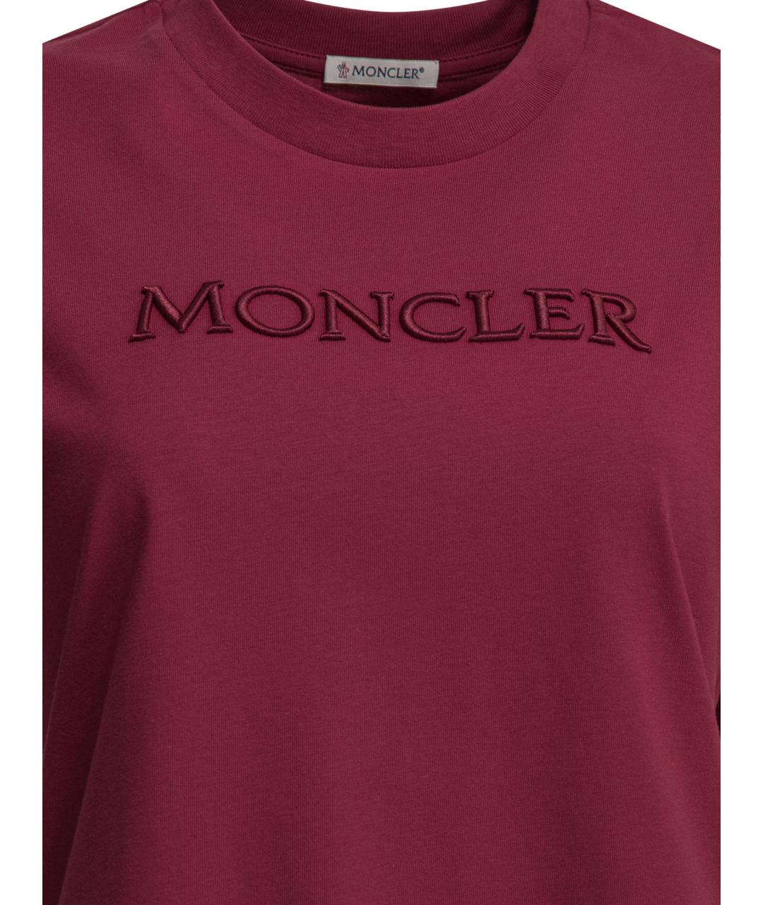 MONCLER Красная хлопковая футболка, фото 3