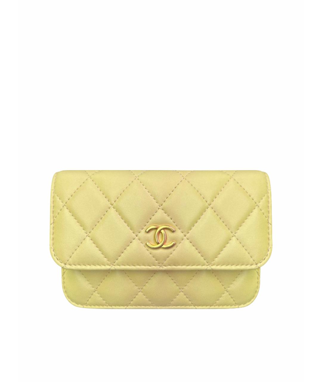 CHANEL Желтая кожаная сумка через плечо, фото 7