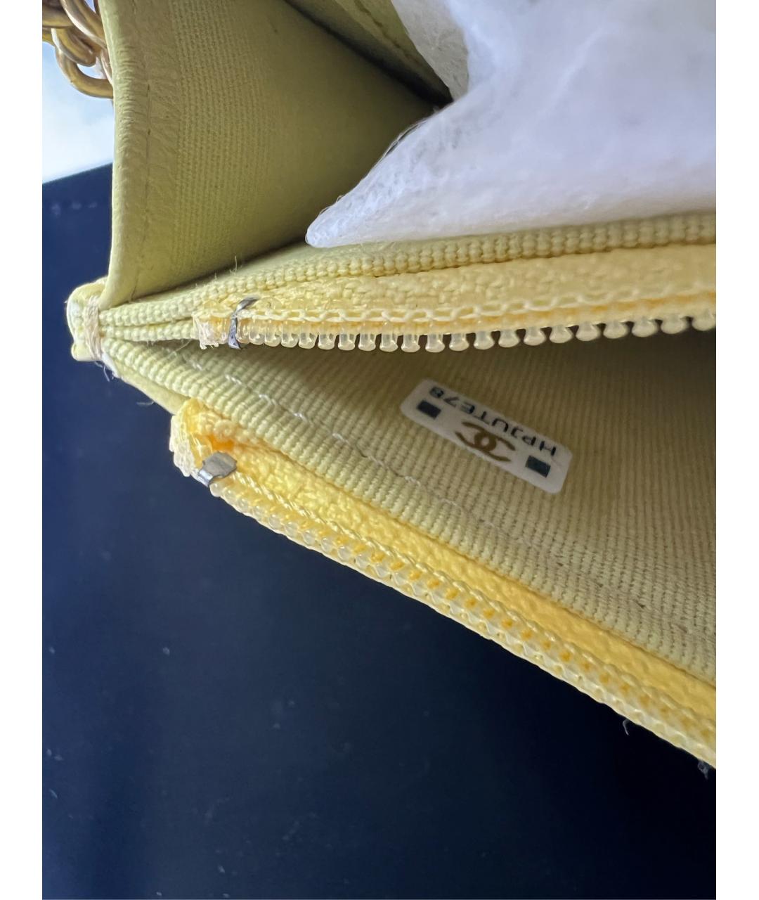 CHANEL Желтая кожаная сумка через плечо, фото 5