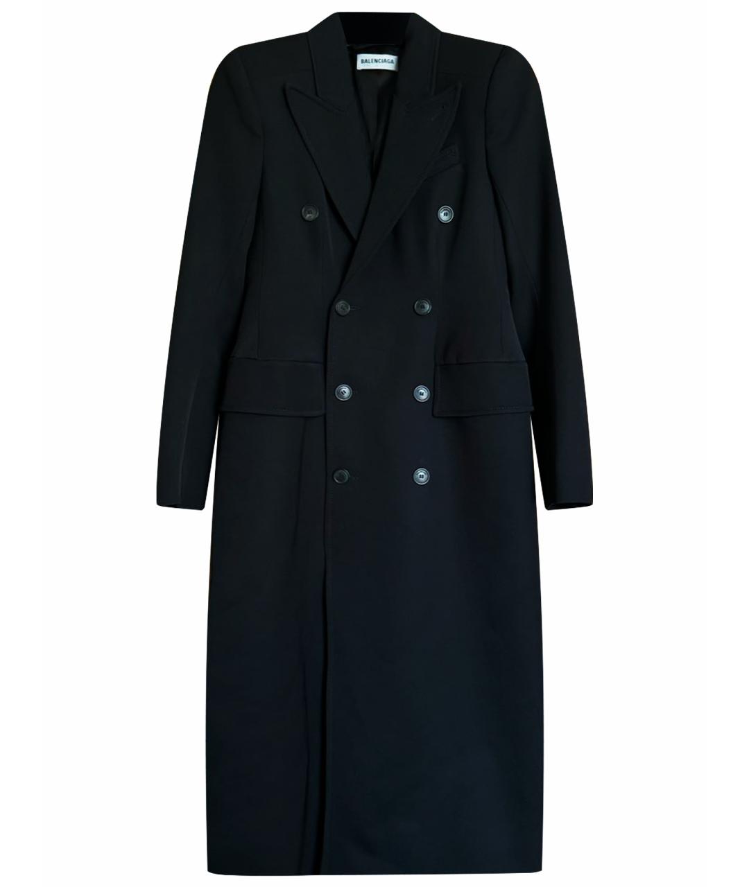 BALENCIAGA Черное шерстяное пальто, фото 1