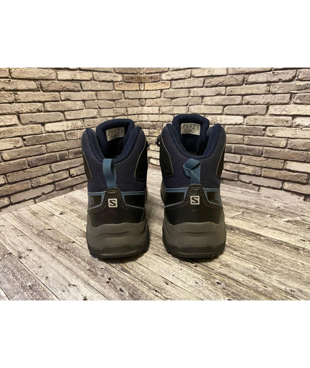 SALOMON Темно-синие синтетические высокие ботинки, фото 4