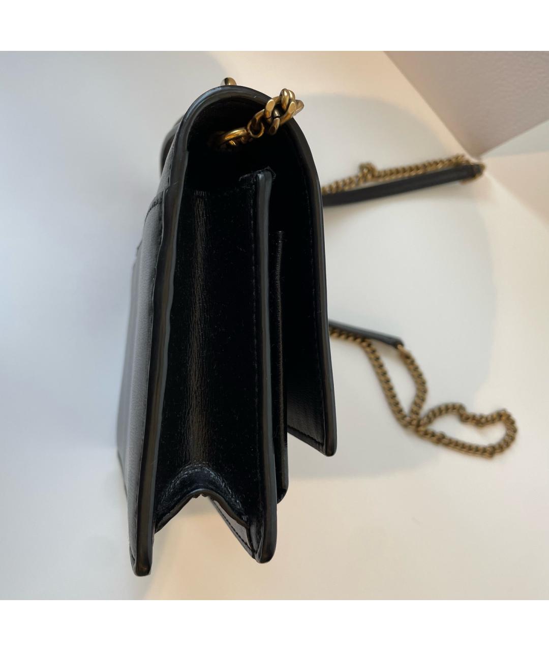 SAINT LAURENT Черная кожаная сумка через плечо, фото 5