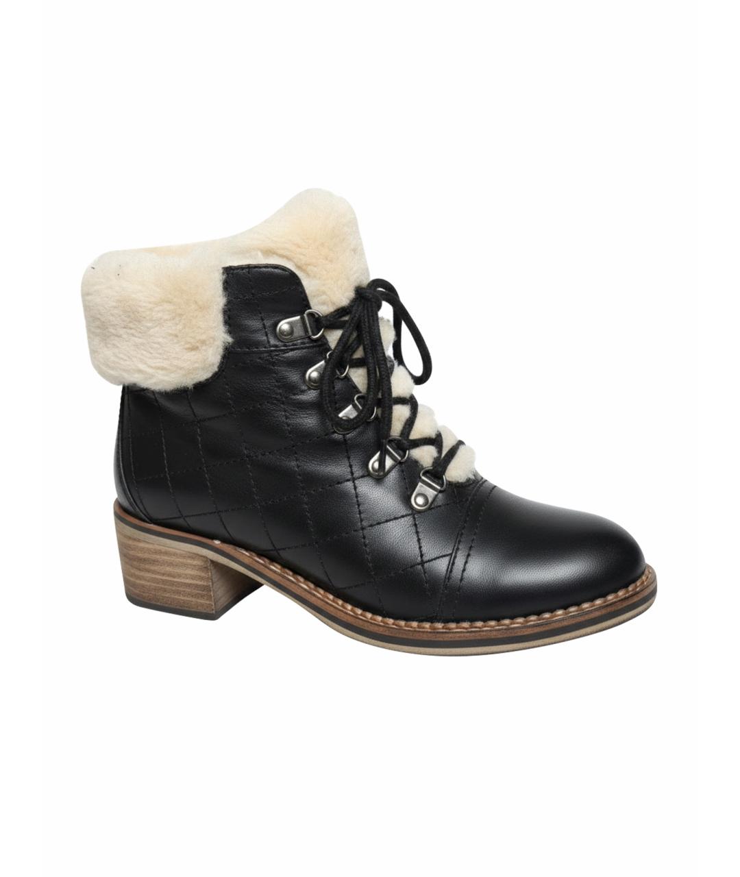 CHANEL Черные кожаные ботинки, фото 1