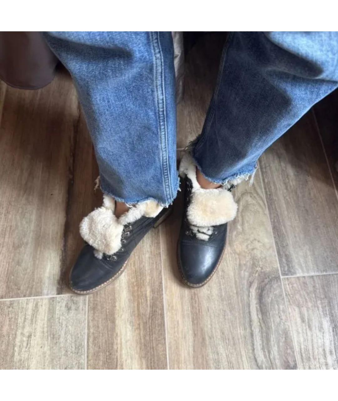 CHANEL Черные кожаные ботинки, фото 4