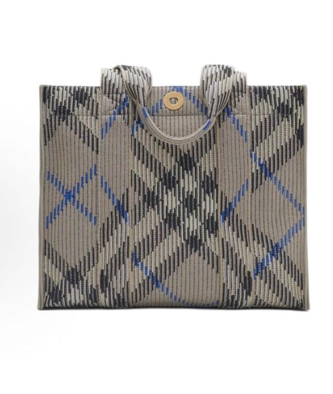 BURBERRY Антрацитовая тканевая сумка тоут, фото 4