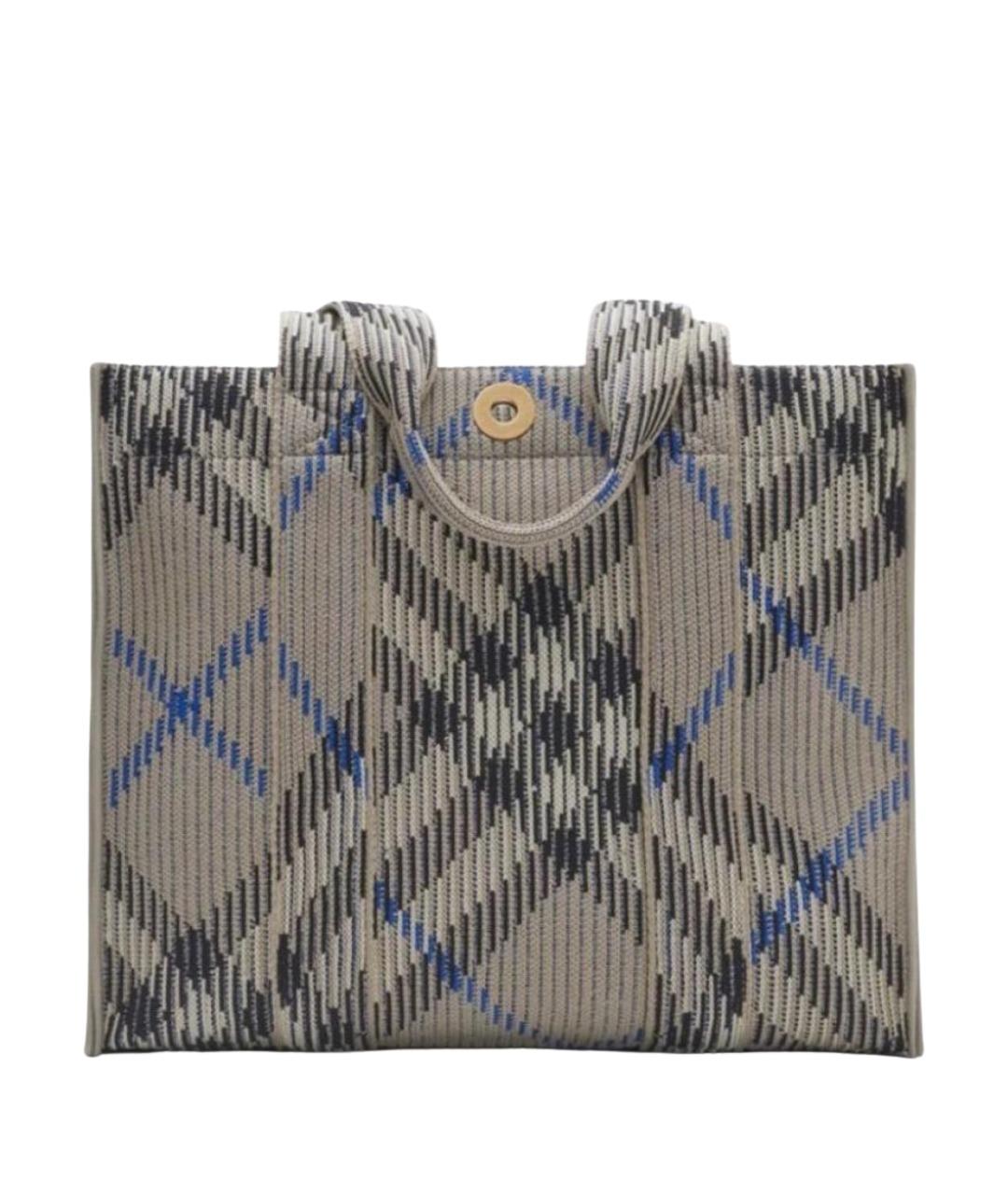 BURBERRY Антрацитовая тканевая сумка тоут, фото 1