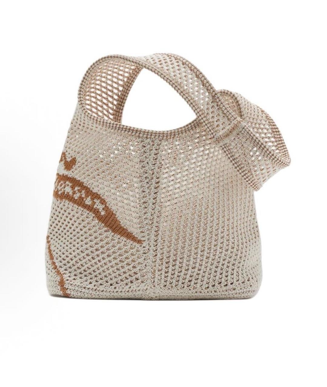 BURBERRY Бежевая тканевая сумка тоут, фото 3