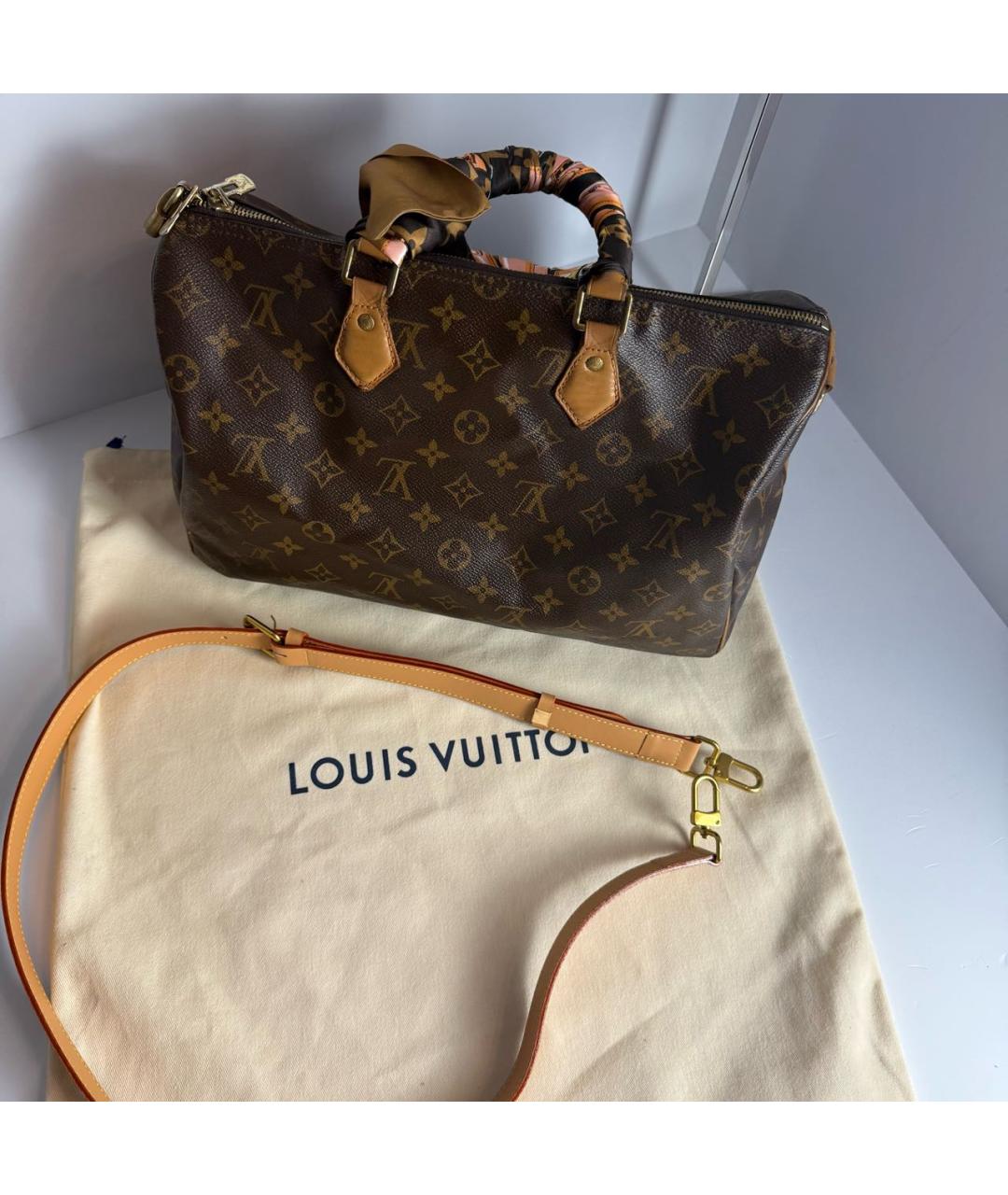 LOUIS VUITTON Коричневая сумка с короткими ручками, фото 8