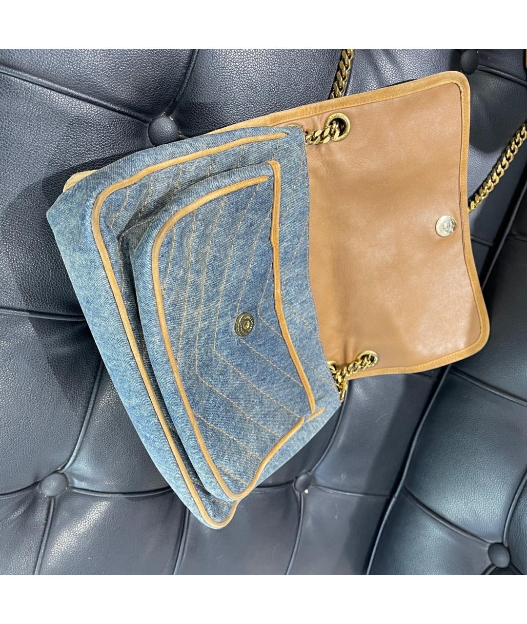 SAINT LAURENT Синяя деним сумка через плечо, фото 6