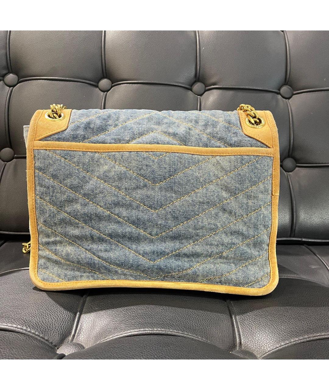 SAINT LAURENT Синяя деним сумка через плечо, фото 2