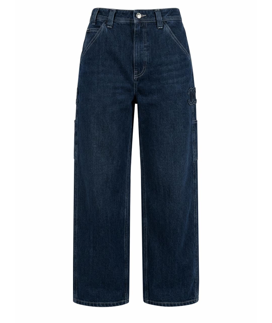 CHANEL Голубые хлопковые прямые джинсы, фото 1