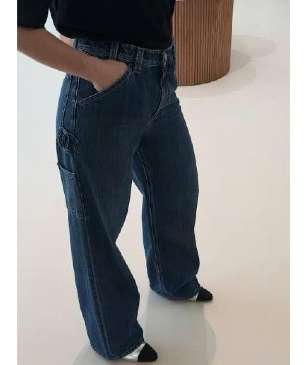 CHANEL Голубые хлопковые прямые джинсы, фото 4