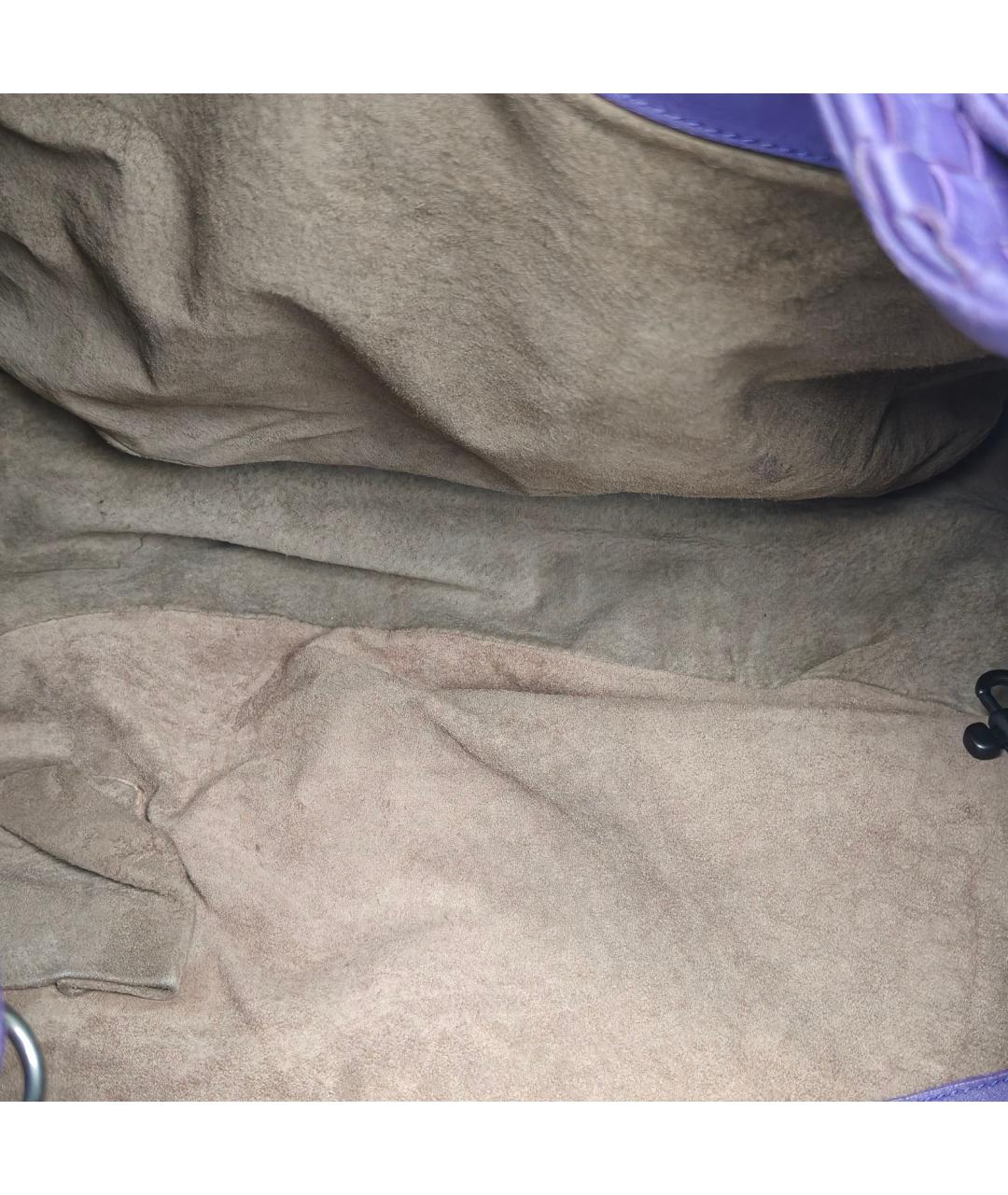 BOTTEGA VENETA Фиолетовая кожаная сумка через плечо, фото 8