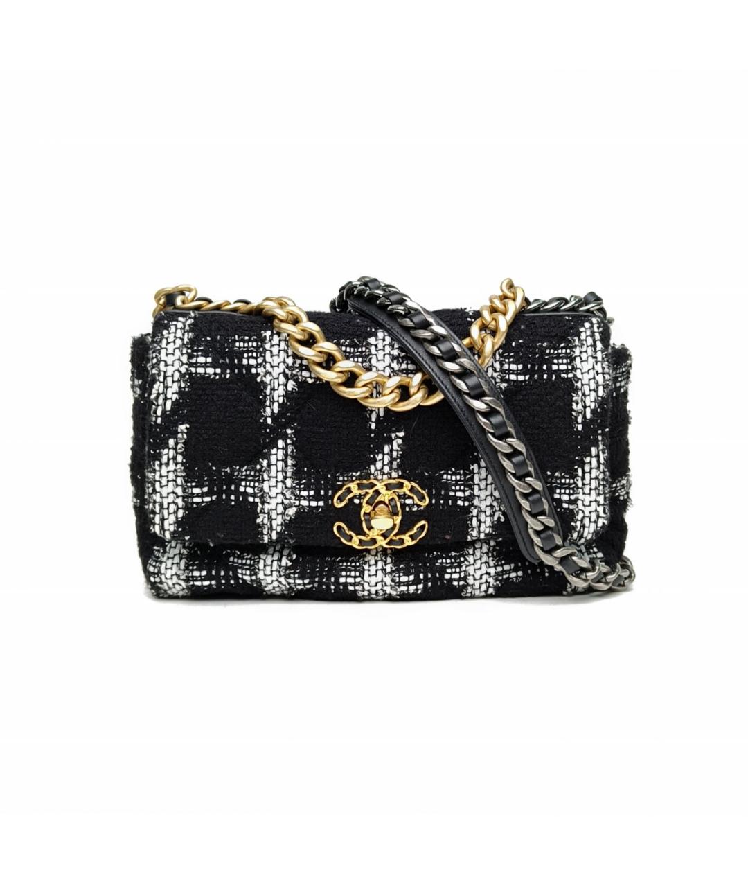 CHANEL Черная твидовая сумка через плечо, фото 2