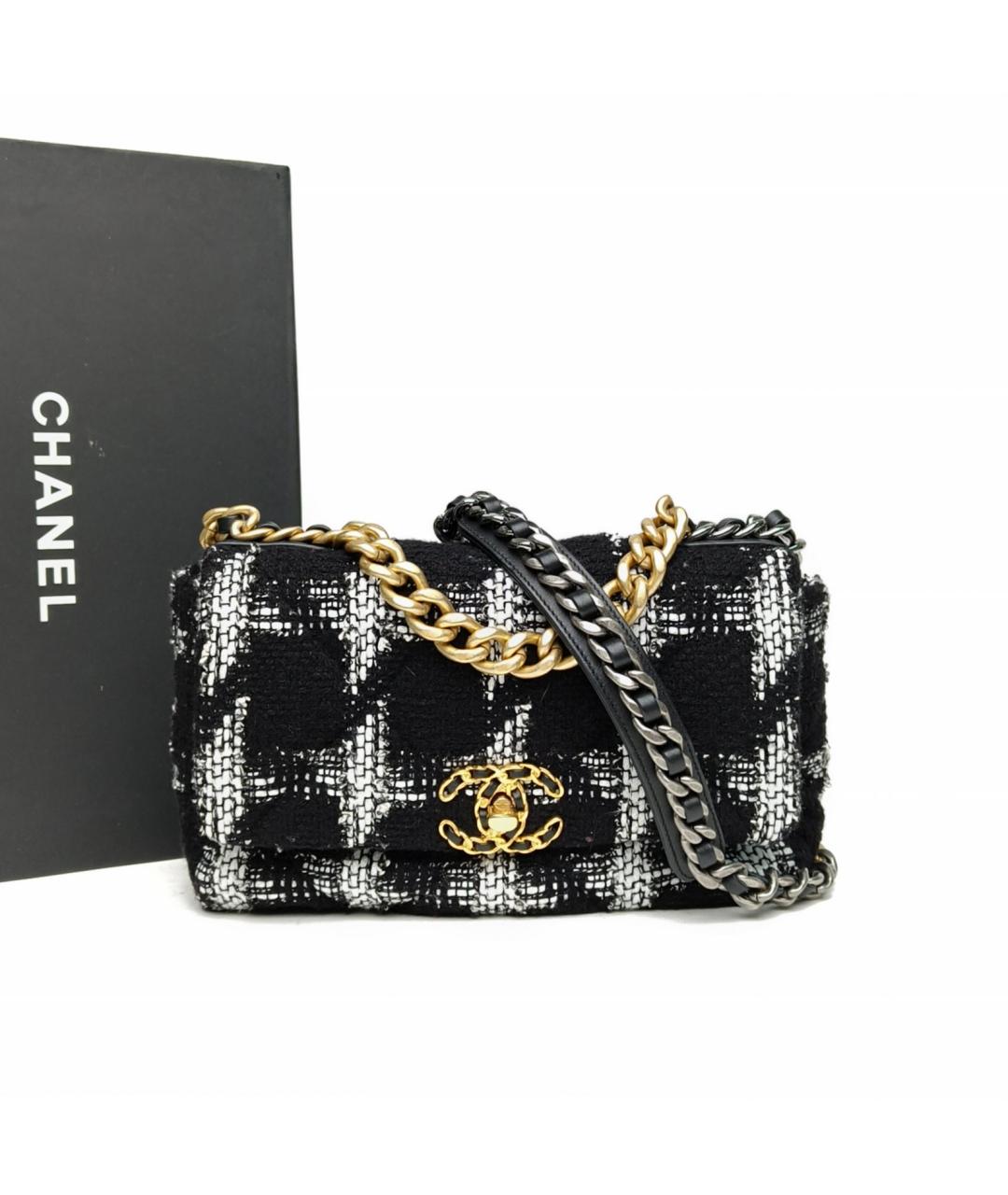 CHANEL Черная твидовая сумка через плечо, фото 9