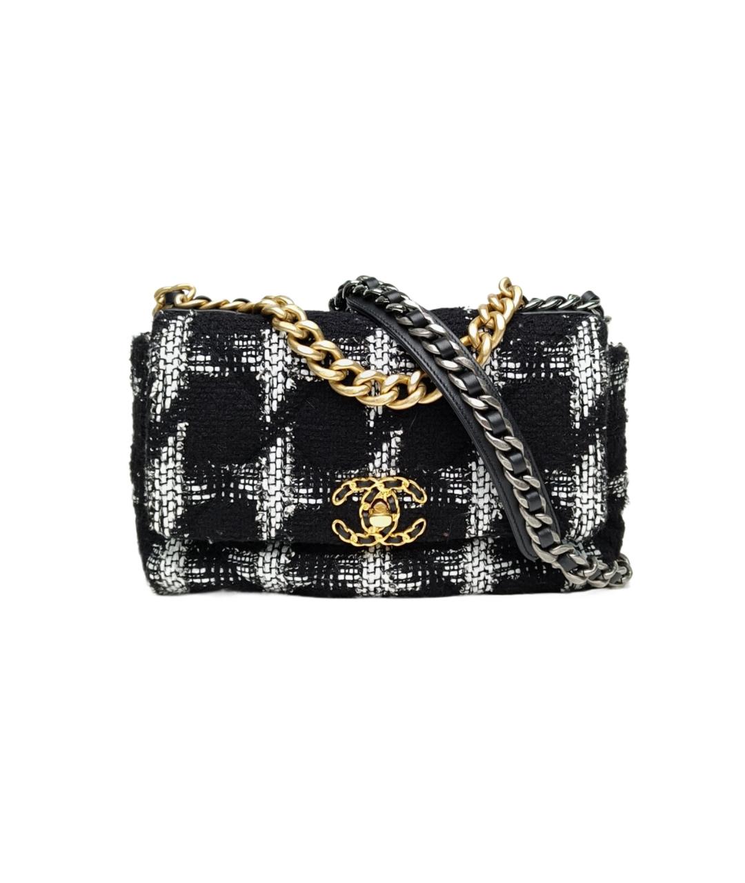 CHANEL Черная твидовая сумка через плечо, фото 1