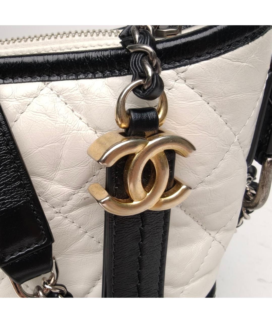 CHANEL Белая кожаная сумка через плечо, фото 7