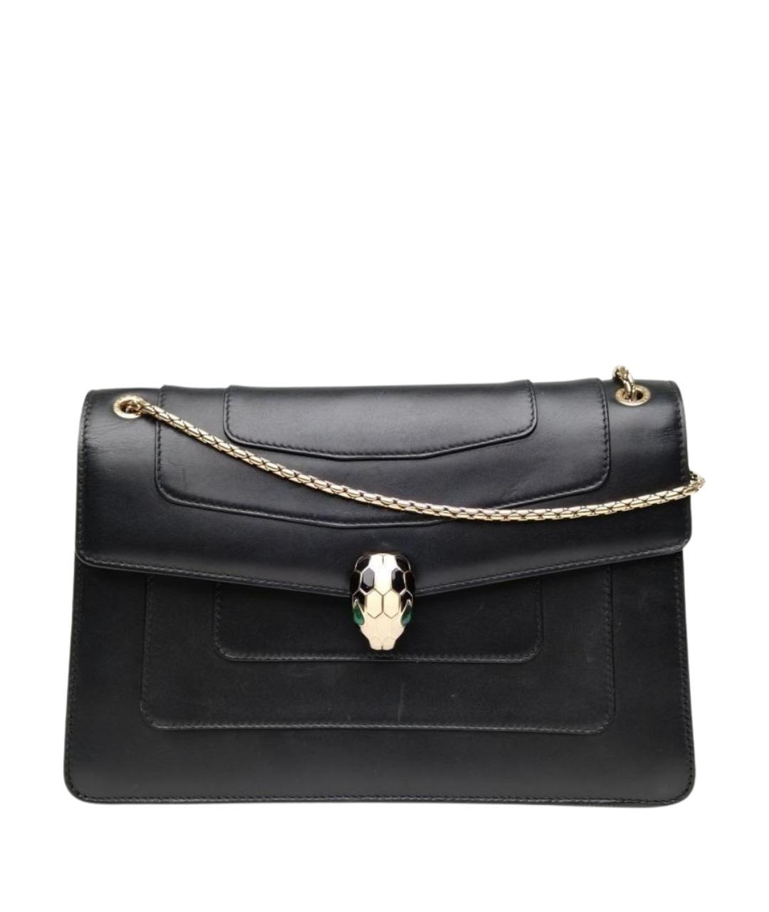 BVLGARI Черная кожаная сумка через плечо, фото 1