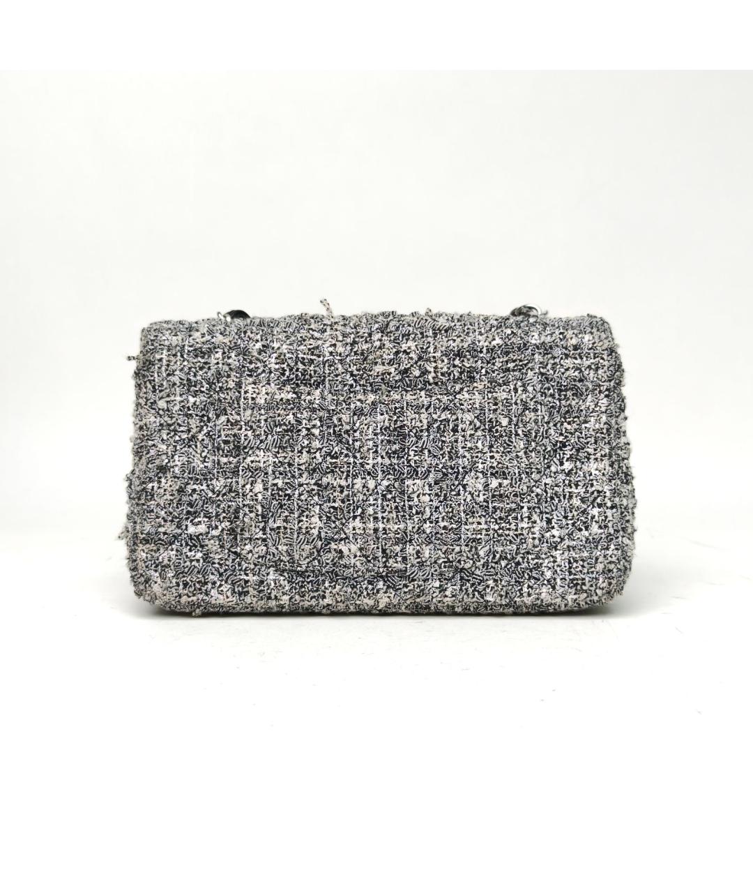 CHANEL Серая твидовая сумка через плечо, фото 4