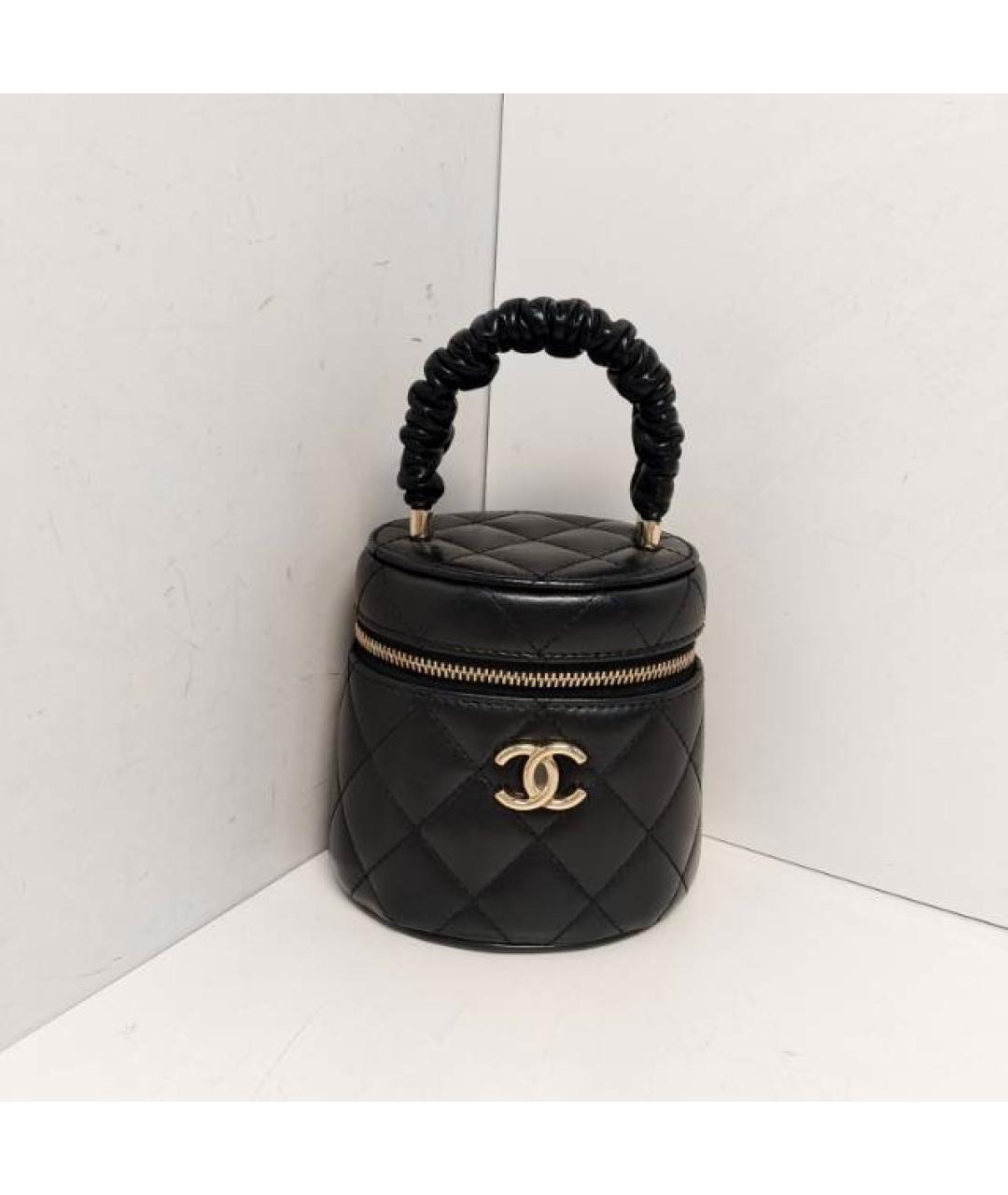 CHANEL Черная сумка с короткими ручками, фото 9