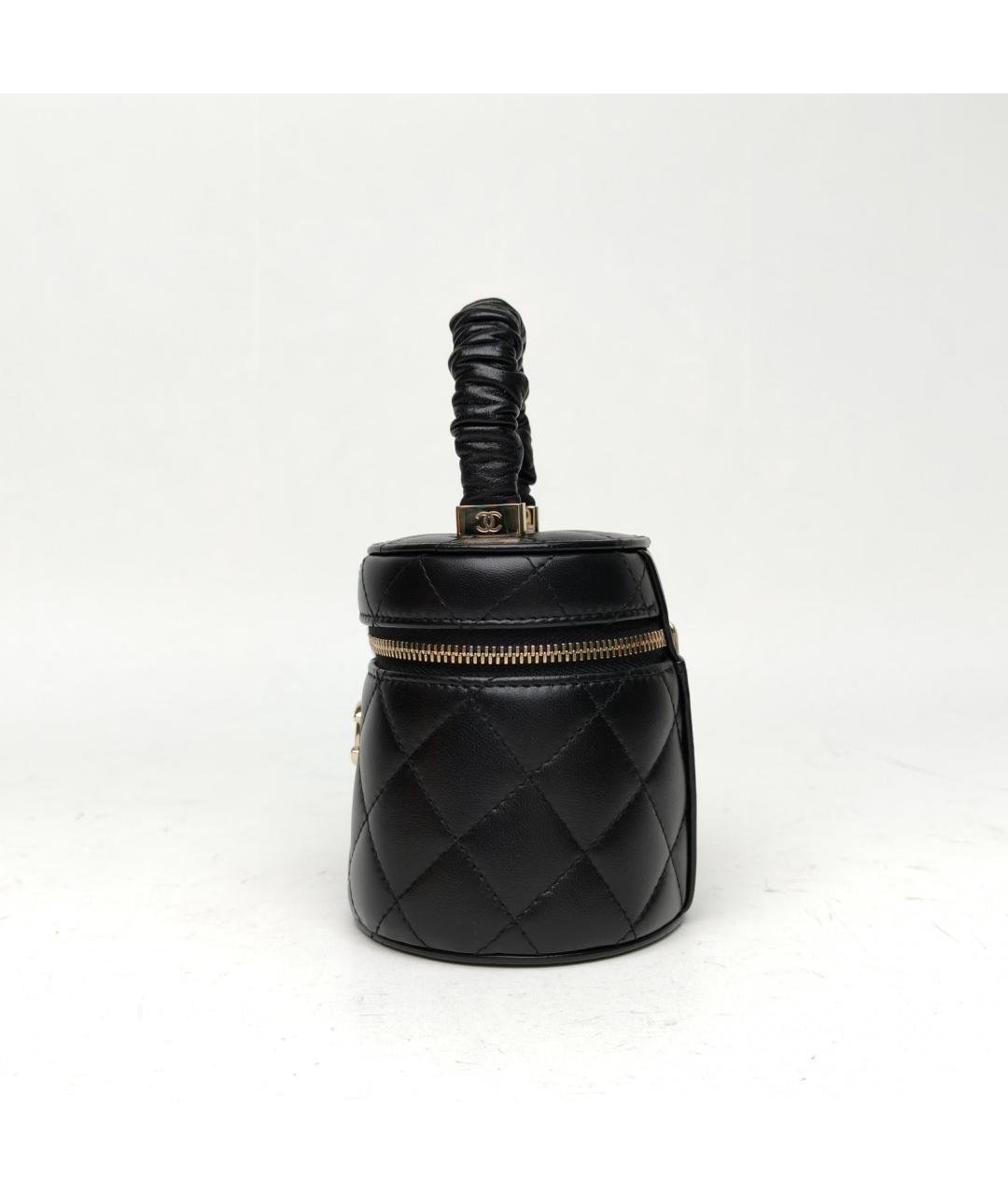 CHANEL Черная сумка с короткими ручками, фото 5
