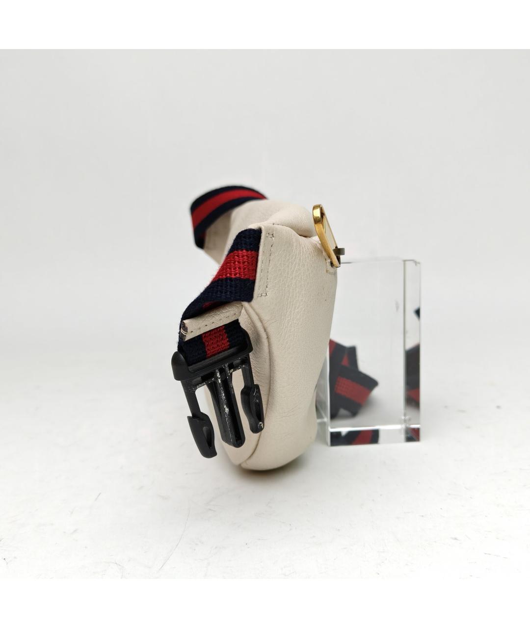 GUCCI Белая кожаная поясная сумка, фото 3