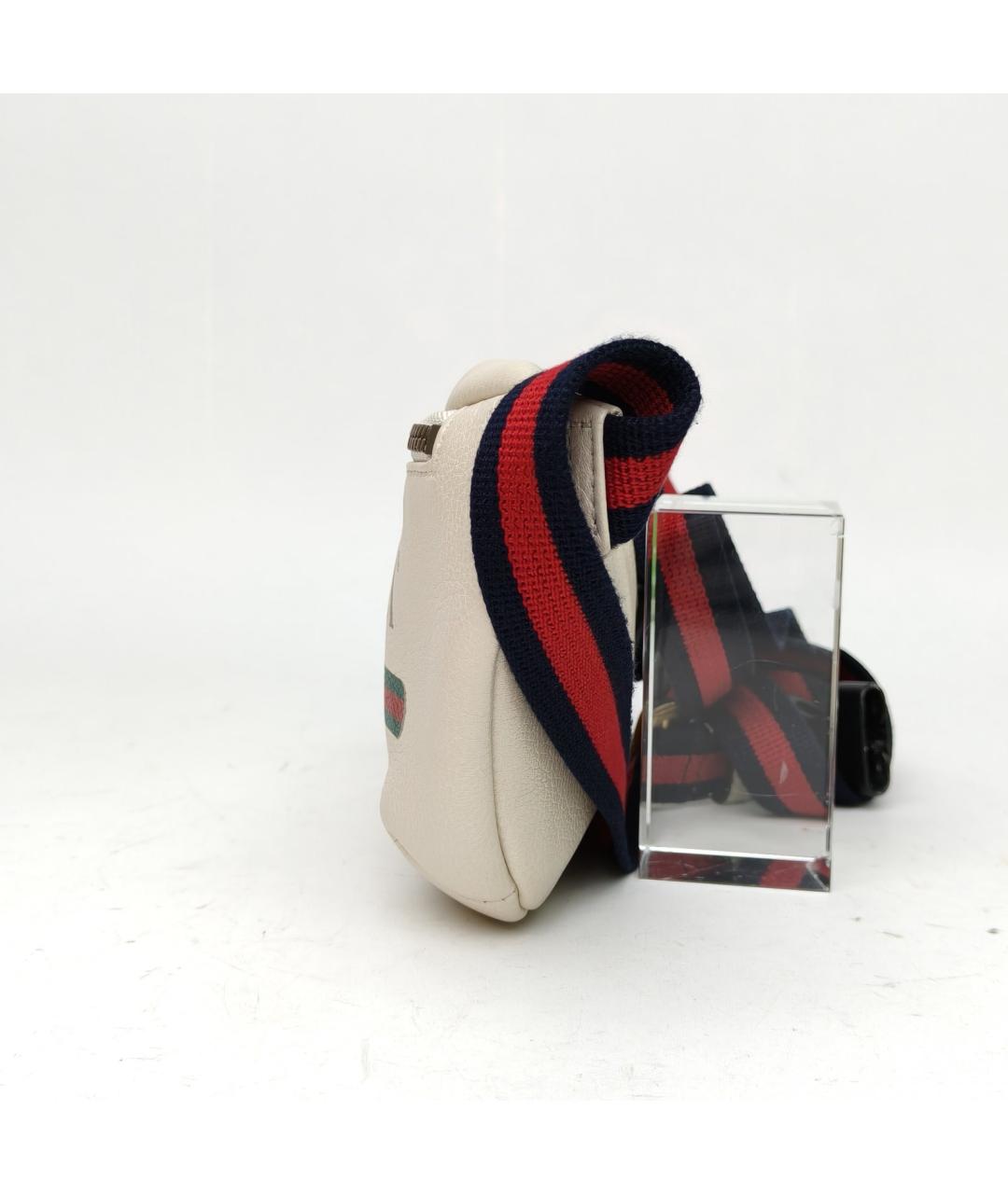 GUCCI Белая кожаная поясная сумка, фото 5