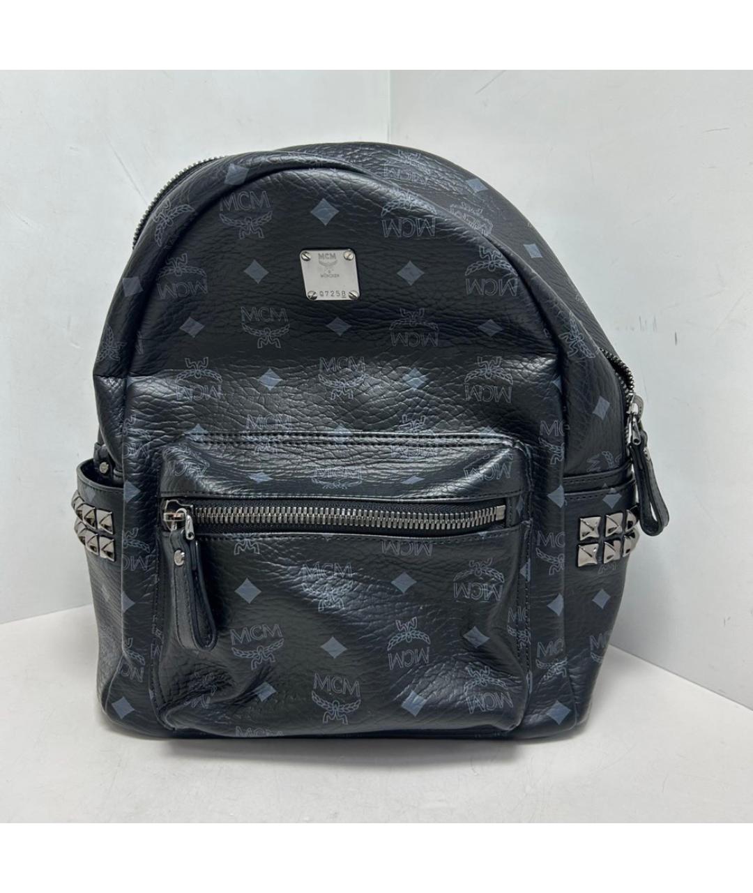 MCM Черный кожаный рюкзак, фото 8