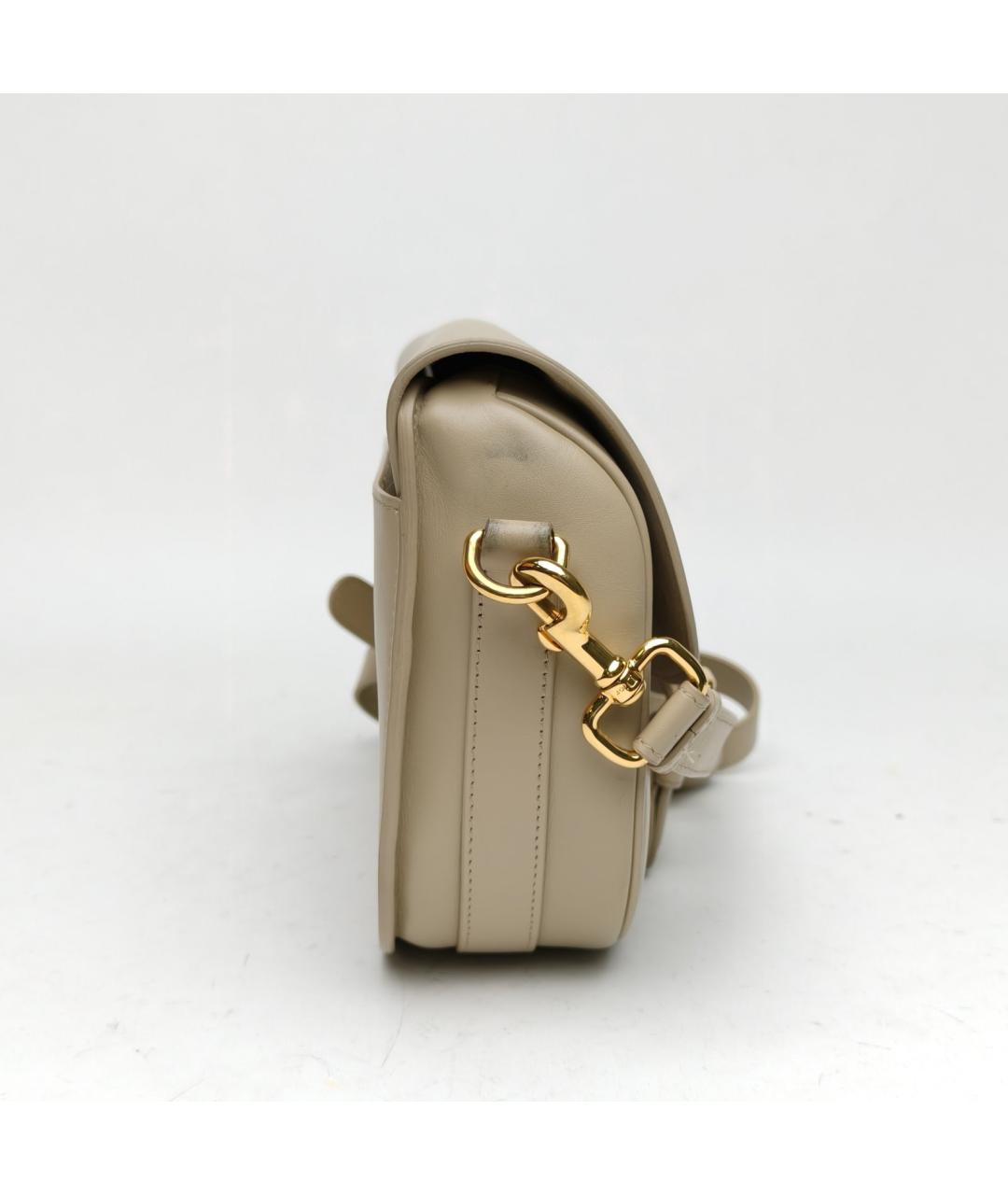 CHRISTIAN DIOR Бежевая кожаная сумка через плечо, фото 3