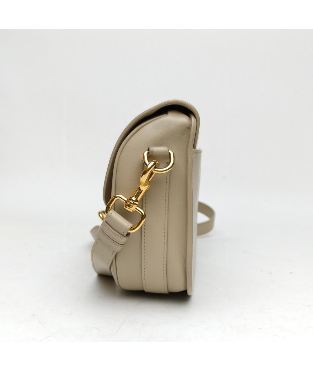 CHRISTIAN DIOR Бежевая кожаная сумка через плечо, фото 5