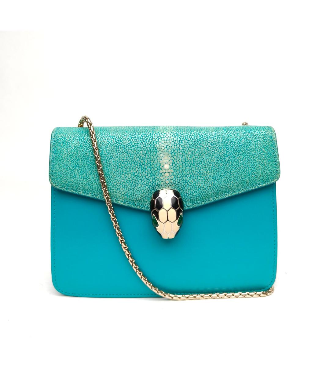 BVLGARI Зеленая кожаная сумка через плечо, фото 2