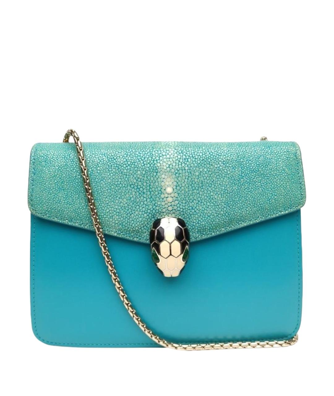 BVLGARI Зеленая кожаная сумка через плечо, фото 1