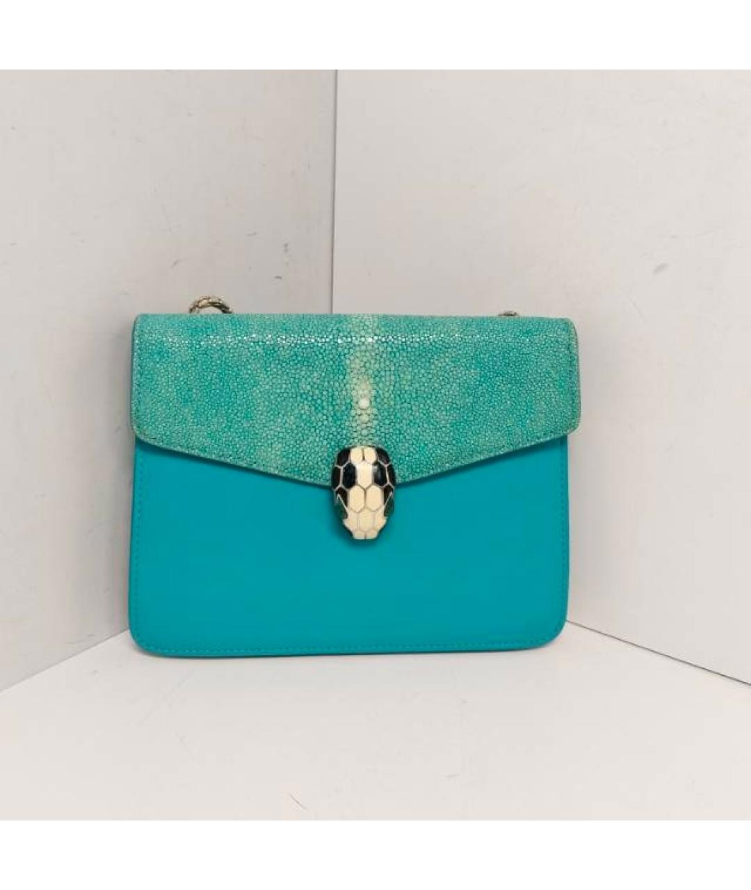 BVLGARI Зеленая кожаная сумка через плечо, фото 9