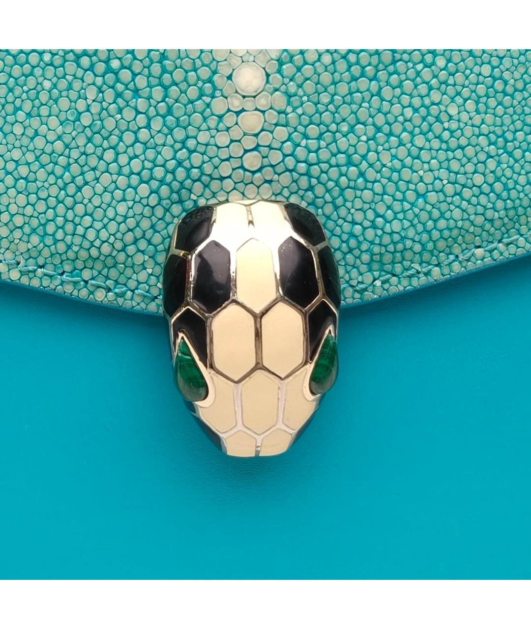 BVLGARI Зеленая кожаная сумка через плечо, фото 7