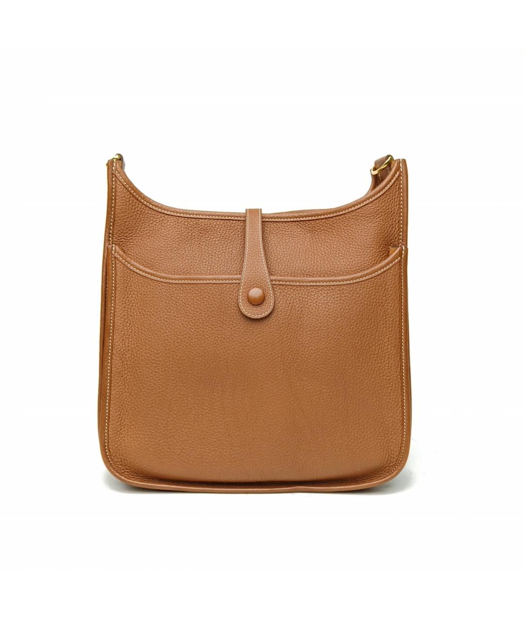 HERMES Коричневая кожаная сумка через плечо, фото 4