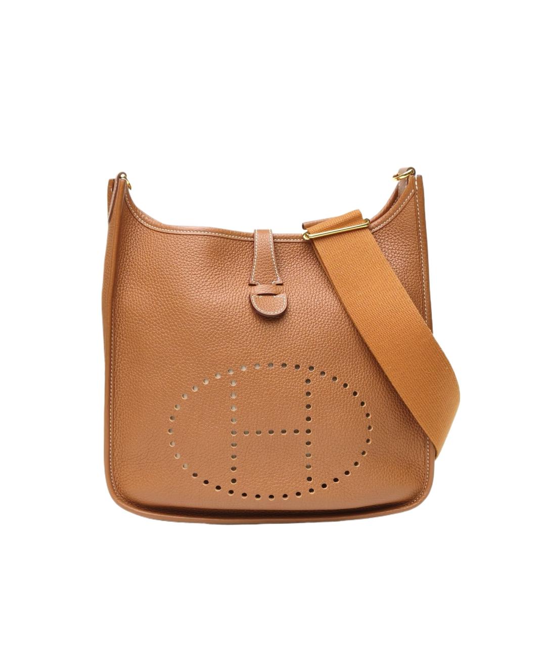 HERMES Коричневая кожаная сумка через плечо, фото 1