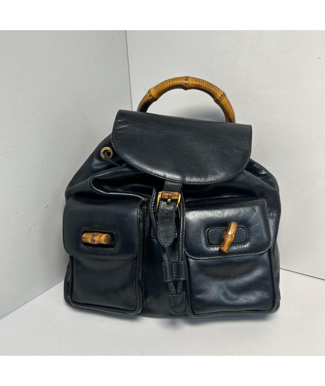 GUCCI Черный кожаный рюкзак, фото 8